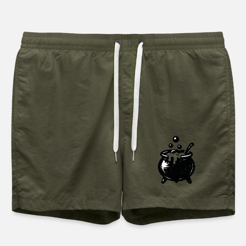 Witch's Cauldron Bubble Magic - Swim Trunks - olive
