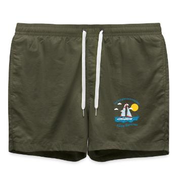 Rentner, Der Vermögensverwalter - Badeshorts - Olive - Vorne - AI Model Male 185 light (185cm)