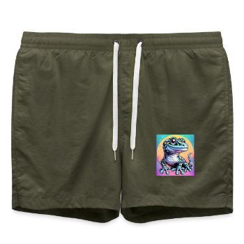 Gecko - Swim Trunks - olive - Front - AI Model Male 185 light (185cm)