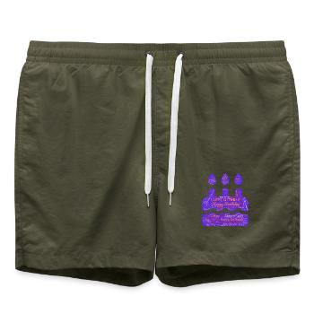 JAHRESTAG. ALLES GUTE ZUM GEBURTSTAG. ALLES GUTE ZUM GEBURTSTAG. - Badeshorts - Olive - Vorne