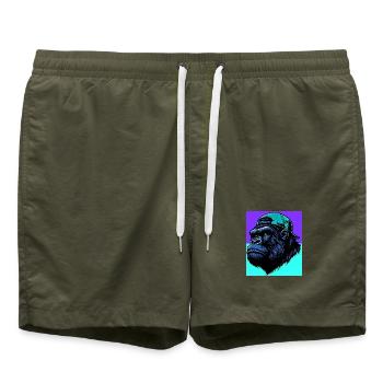 gorille - Short de bain - vert olive - Devant - AI Model Male 185 light (185cm)