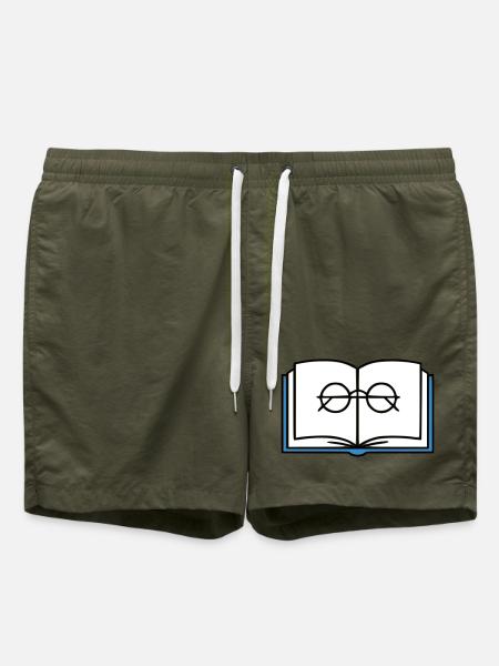 Open Book Glasses School - Swim Trunks - olive