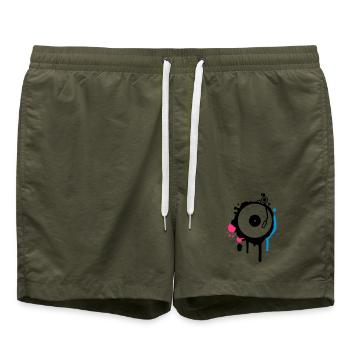 une table tournante et bras de lecture des graffit - Short de bain - vert olive - Devant