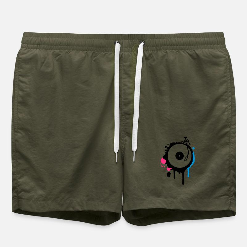Turntable Graffiti - Swim Trunks - olive