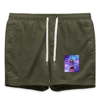 Glitzerstern Figurensommer - Badeshorts - Olive - Vorne - AI Model Male 185 light (185cm)