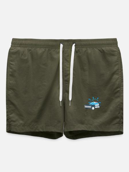 Chemise pour enfants Voiture de police Motif pour enfants Police - Short de bain - vert olive