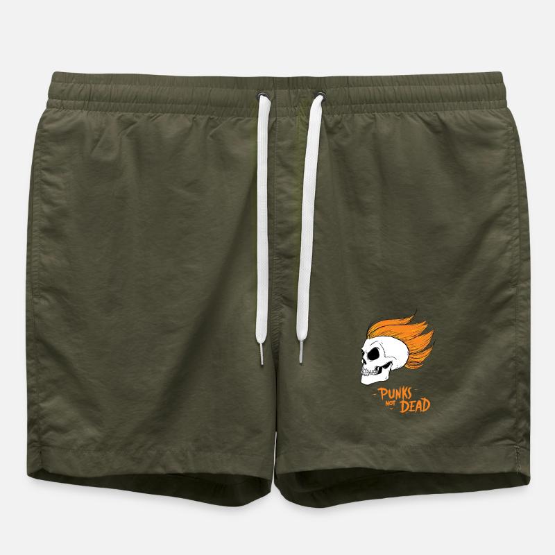 PUNKS NOT DEAD #1 - steam punk'n'roll - Short de bain - vert olive