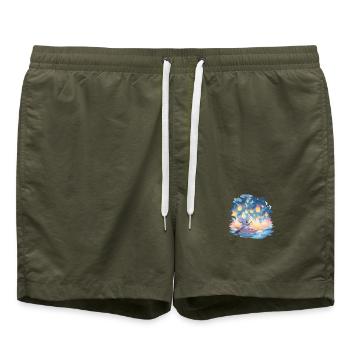 Lichterwald Koala Bootreise - Badeshorts - Olive - Vorne - AI Model Male 185 light (185cm)