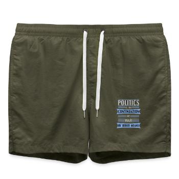 La politique comme continuation de la guerre - Short de bain - vert olive - Devant - AI Model Male 185 light (185cm)