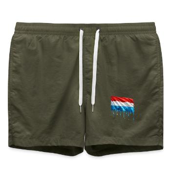 Luxemburg Colorful Paint - Badeshorts - Olive - Vorne - AI Model Male 185 light (185cm)