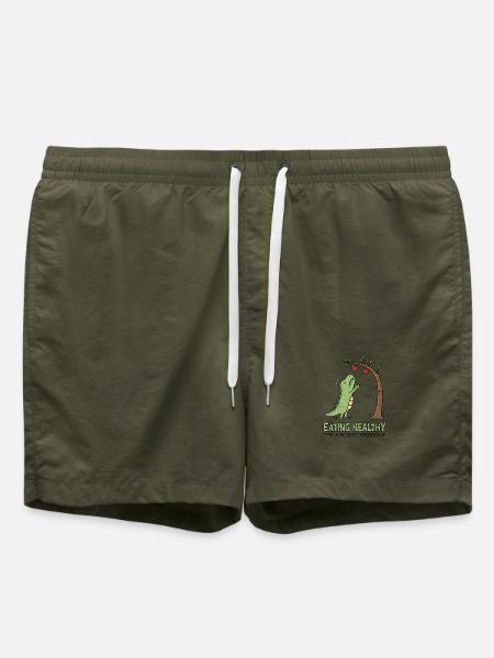 Gesunde Ernährung – Der uralte Kampf - Badeshorts - Olive