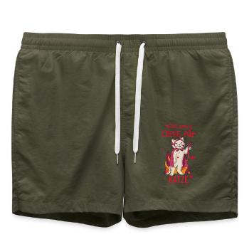 Tout mon amour pour les chats - Short de bain - vert olive - Devant