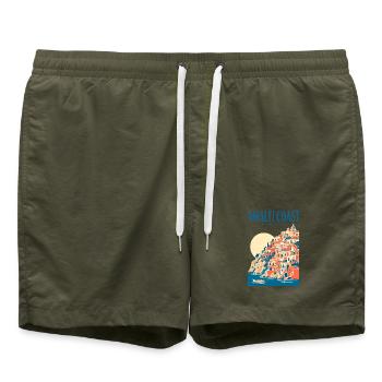 Amalfi Coast Summer Italy Vacation Travel Design - Badeshorts - Olive - Vorne