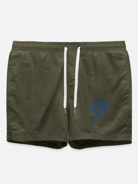 Minimalistische Berge – Natur und Abenteuer - Badeshorts - Olive