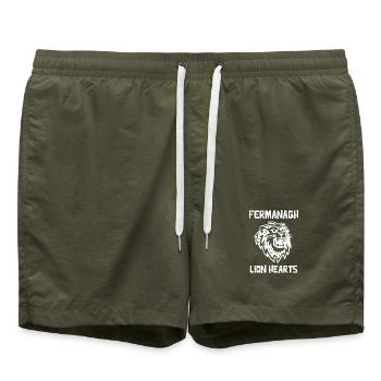 Fermanagh Löwenherzen - Badeshorts - Olive - Vorne - AI Model Male 185 light (185cm)