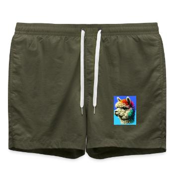 Alpaka - Badeshorts - Olive - Vorne - AI Model Male 185 light (185cm)