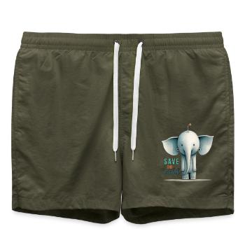 Save the wild !! - Short de bain - vert olive - Devant