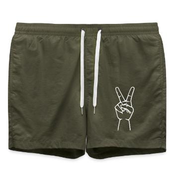 Peacezeichen peace - Badeshorts - Olive - Vorne
