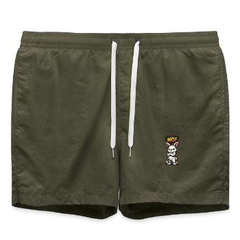Regal de Pâques de la bande dessinée Bunny de Basse-Autriche - Short de bain - vert olive - Devant - AI Model Male 185 light (185cm)