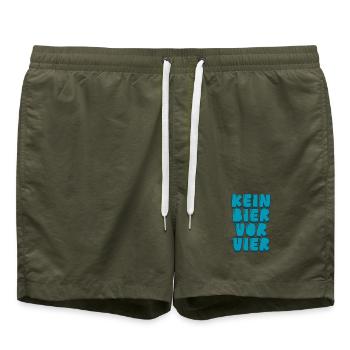 Kein Bier vor Vier - Badeshorts - Olive - Vorne - AI Model Male 185 light (185cm)