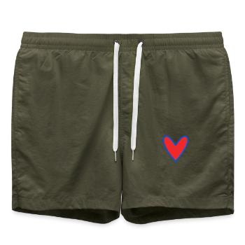 CŒUR. CŒURS. COEUR. FÊTE DES PERES. SAINT VALENTIN - Short de bain - vert olive - Devant