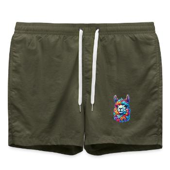 Alpaka - Badeshorts - Olive - Vorne - AI Model Male 185 light (185cm)