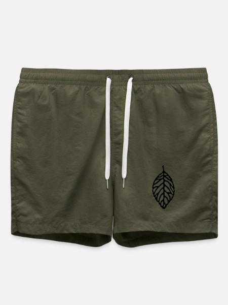 Schwarzes Blatt des Waldes - Badeshorts - Olive