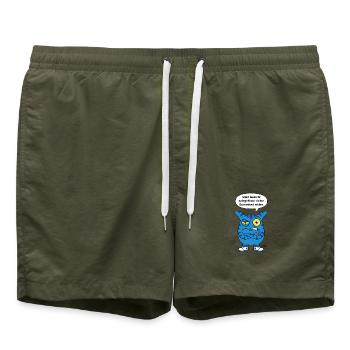 Ton visage reflète la stupidité - Zooki - Short de bain - vert olive - Devant - AI Model Male 185 light (185cm)