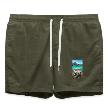 Serre-Ponçon Lac et Randonnée - Short de bain - vert olive - Devant - AI Model Male 185 light (185cm)