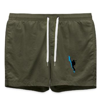 Bergsteiger - Badeshorts - Olive - Vorne - AI Model Male 185 light (185cm)