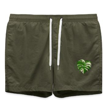 Monstera Albo Variegata - Short de bain - vert olive - Devant