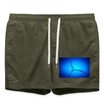 Blue Water Splash #2 - Swim Trunks - olive - Front
