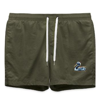 Elegant crane - Swim Trunks - olive - Front