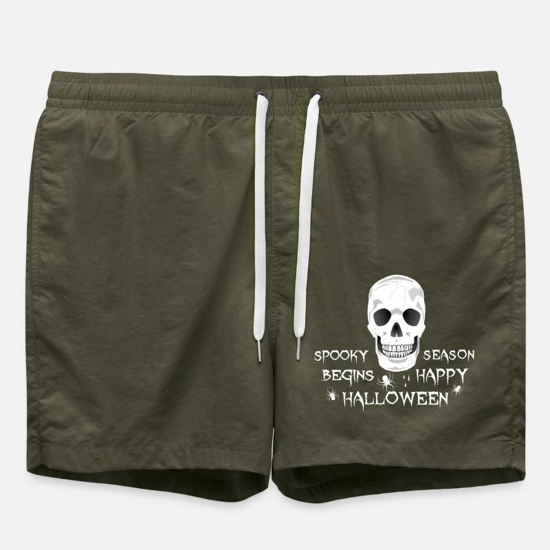 Crâne d’halloween effrayant - Short de bain - vert olive