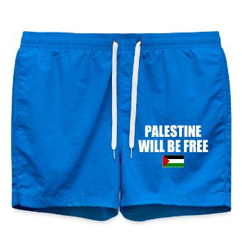 palestine will be free - Short de bain - cobalt blue - Devant