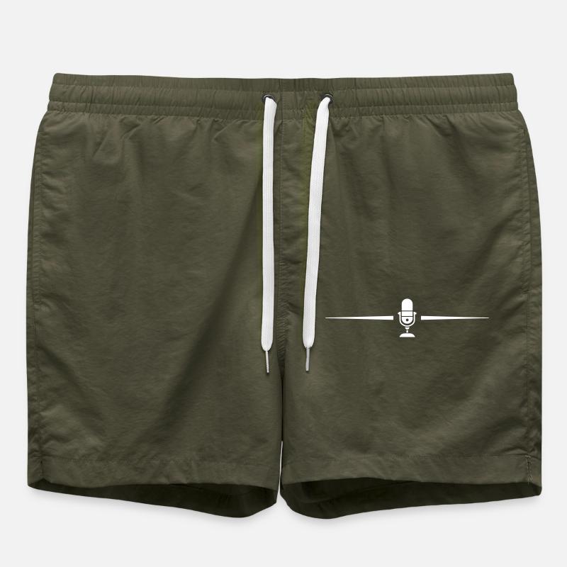 Ligne d’icônes de microphone - Short de bain - vert olive