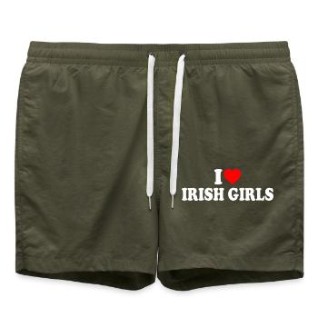 I love irish girls - Swim Trunks - olive - Front