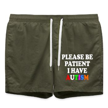 please be patient i have autism - Badeshorts - Olive - Vorne