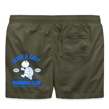 Slow & Easy Running Club - Badeshorts - Olive - Hinten