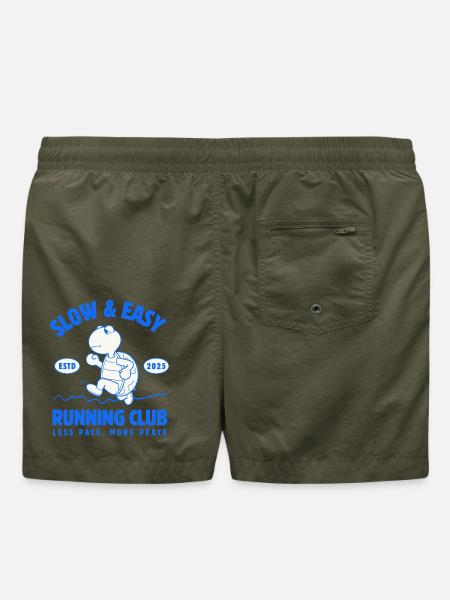 Slow & Easy Running Club - Badeshorts - Olive