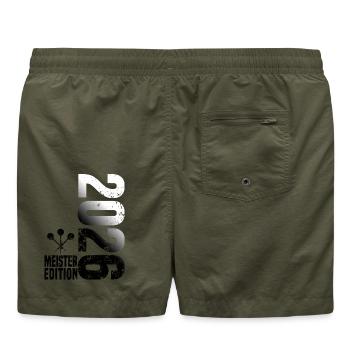 Maillot du champion de fléchettes 2026 de la Kreisliga noir blanc - Short de bain - vert olive - Dos