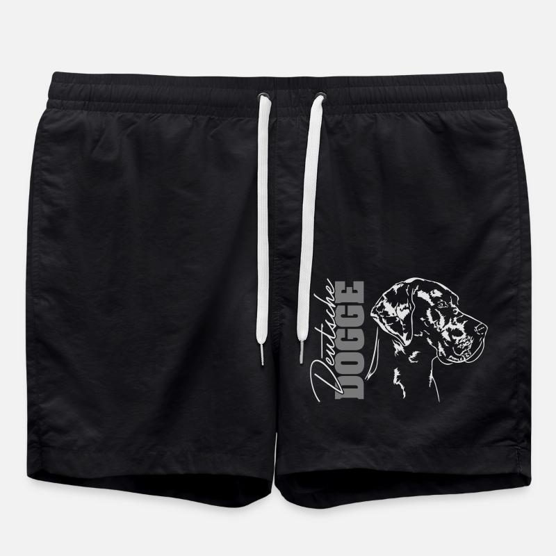 DEUTSCHE DOGGE Portrait Wilsigns - Badeshorts - Schwarz