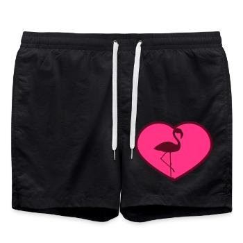 conception forme coeur j'adore amour silhouette contour fl - Short de bain - noir - Devant - AI Model Male 185 light (185cm)