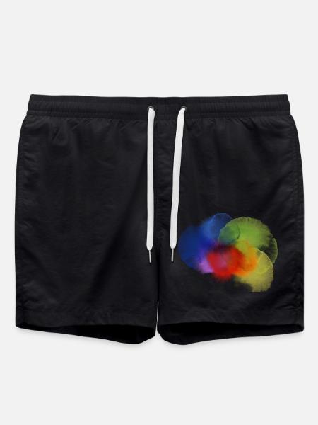 Farbklecks - Badeshorts - Schwarz