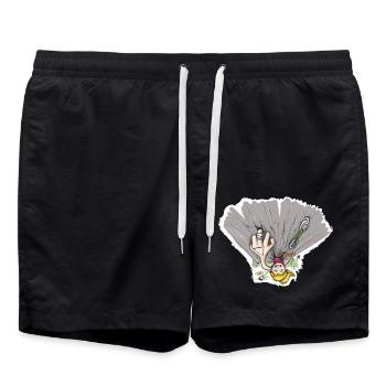 Finger Loch - Kletter T-Shirt - Badeshorts - Schwarz - Vorne - AI Model Male 185 light (185cm)