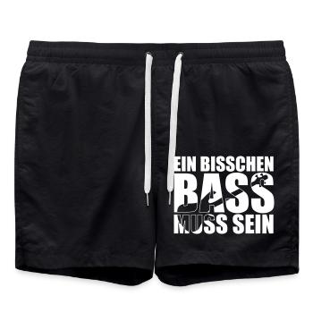 Bass Player Gift EIN BISSCHEN BASS MUSS SEIN - Badeshorts - Schwarz - Vorne - AI Model Male 185 light (185cm)