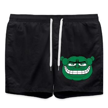 monster gesicht lustig oger ork troll knom horror - Badeshorts - Schwarz - Vorne - AI Model Male 185 light (185cm)