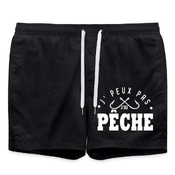 J'peux pas j'ai pêche cadeau homme pêche humour - Short de bain - noir - Devant - AI Model Male 185 light (185cm)