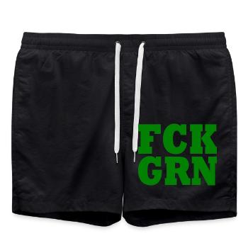 Fck grn - Badeshorts - Schwarz - Vorne - AI Model Male 185 light (185cm)