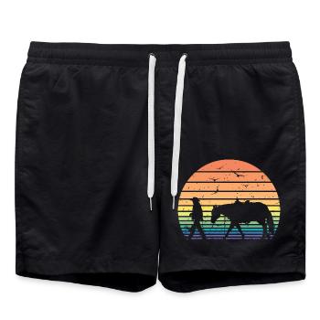 Retro Vintage Horseman Pferd Lover Reiter Geschenk - Badeshorts - Schwarz - Vorne - AI Model Male 185 light (185cm)